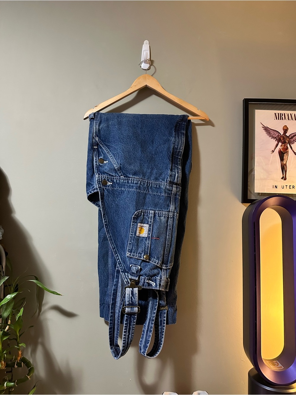Vintage Carhartt Dark Blue Denim Overall Carpenter Jeans